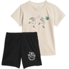 ADIDAs KIDS SHORT TEE SET BEIGE/BLACK B585