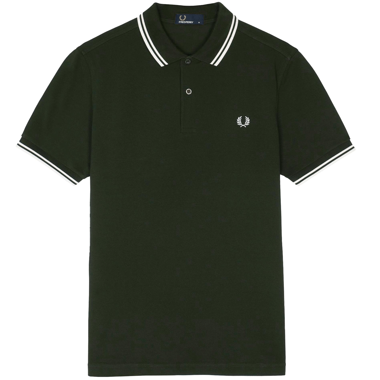 FRED PERRY TWIN TIPPED POLO NIGHT GREEN/WHITE M3600-T50