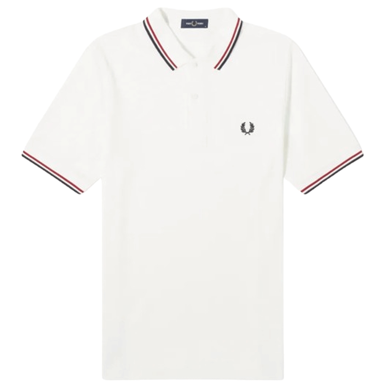 FRED PERRY TWIN TIPPED POLO WHITE/RED M3600-T60