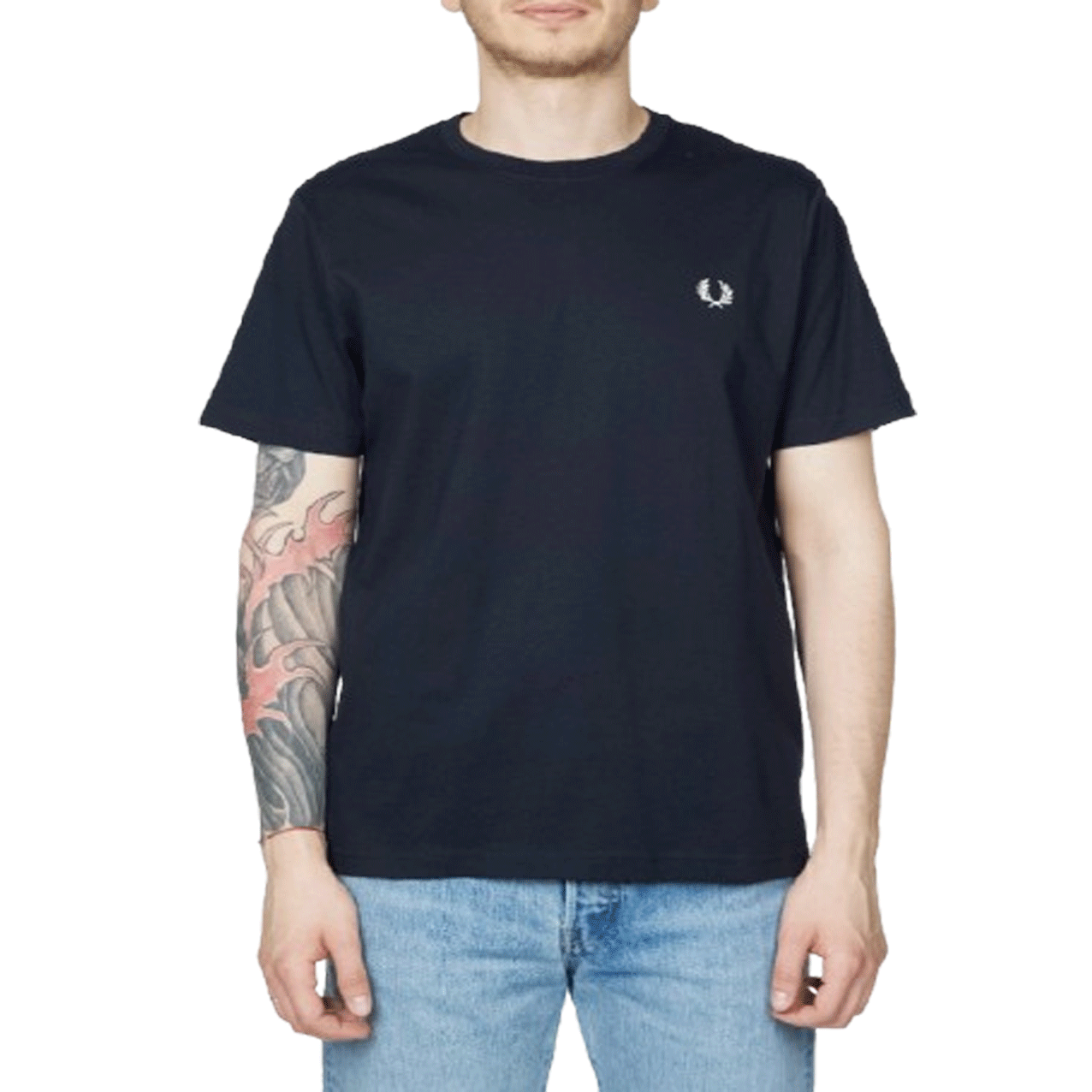 FRED PERRY CREW TEE NAVY M1600-608