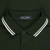 FRED PERRY TWIN TIPPED POLO NIGHT GREEN/WHITE M3600-T50