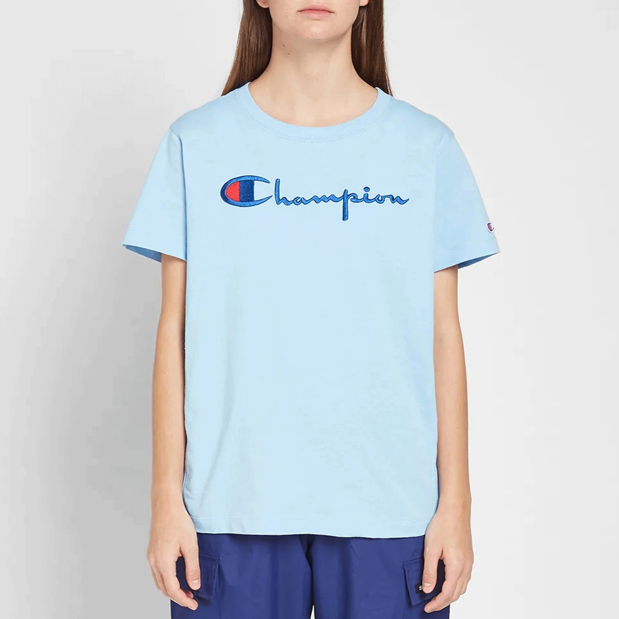 Champion  t-shirt  Europe crewneck small logo  210972-F19-BS085 freeshipping - Benson66
