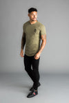 GYM KING Longline Fitted Tee Shirt GK Mens T-Shirt  - Benson66